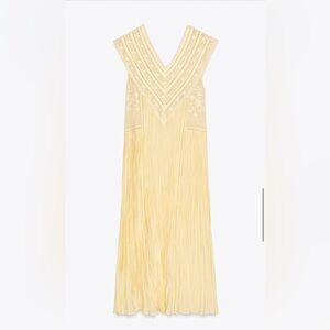 ZW COLLECTION EMBROIDERED PLEATED DRESS